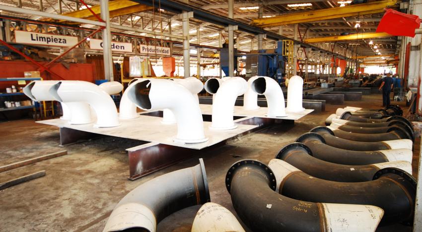 Fabricated industrial piping pieces