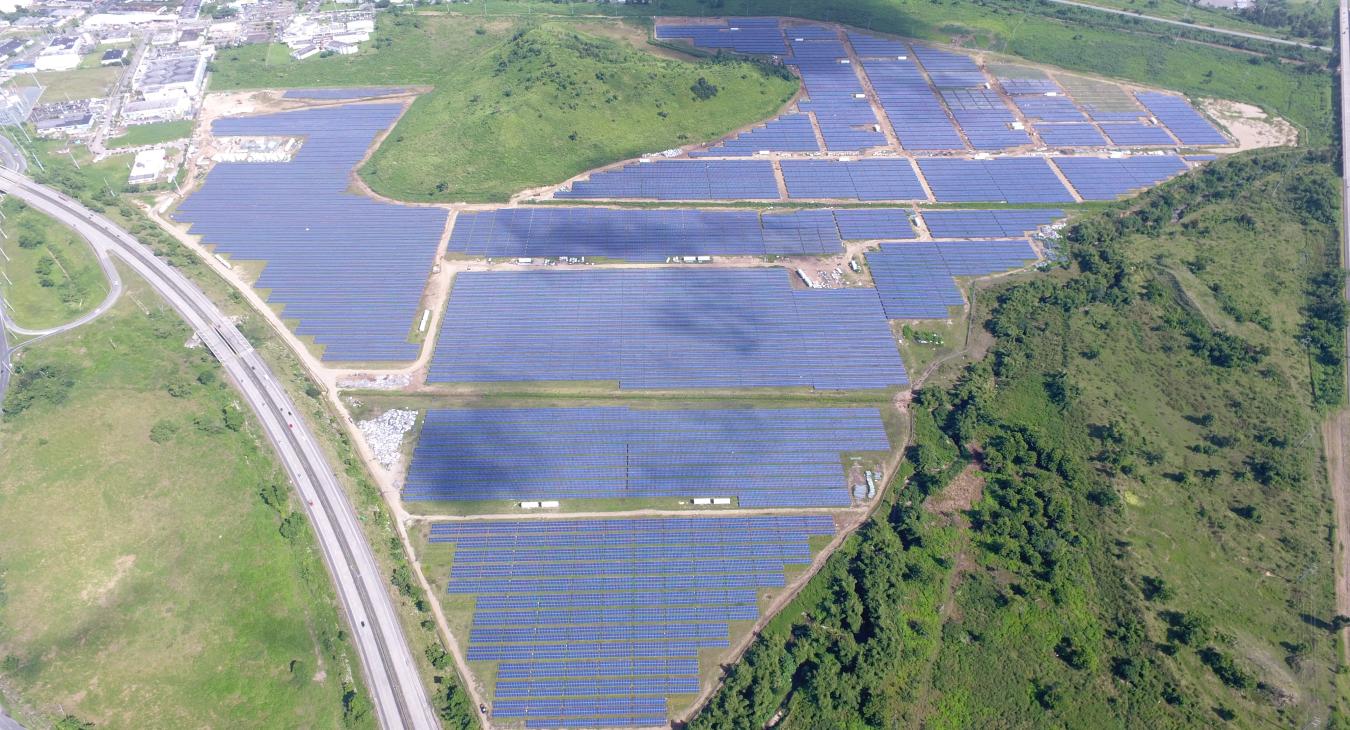Large array of solar panels