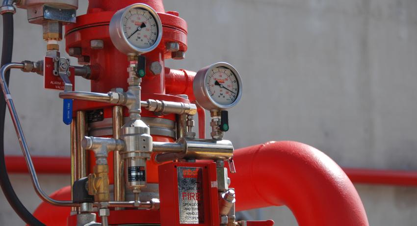 Red piping for fire supression system